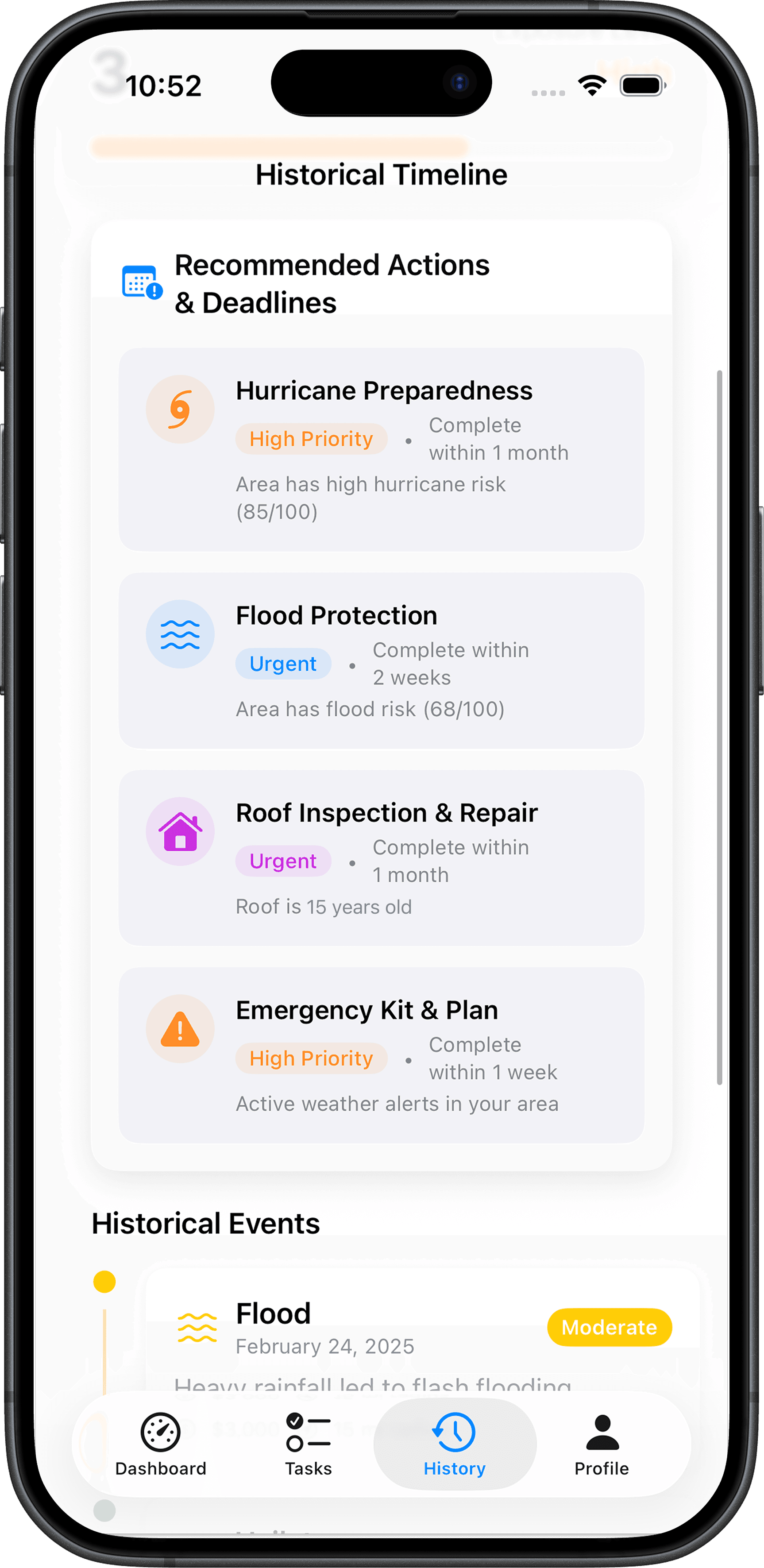 Sentinel recommended actions and deadlines